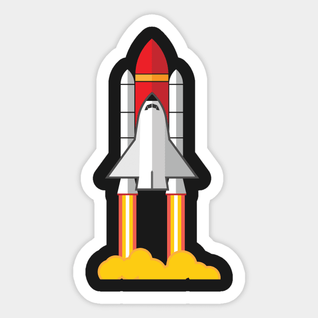 Rocket Space Shuttle Houston Sticker by aliopus